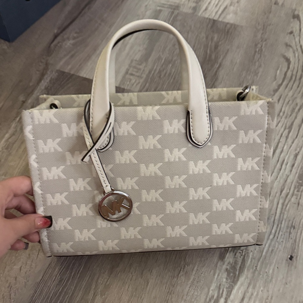 Michael Kors Cream Monogram Satchel